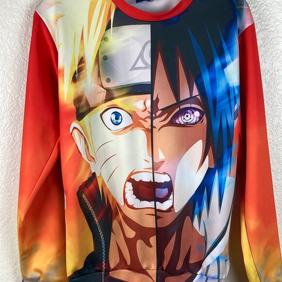 Naruto Sasuke Split Face Long Sleeve Graphic Shirt Mr 1991 Inc Miss G0 Size M - Picture 3 of 8